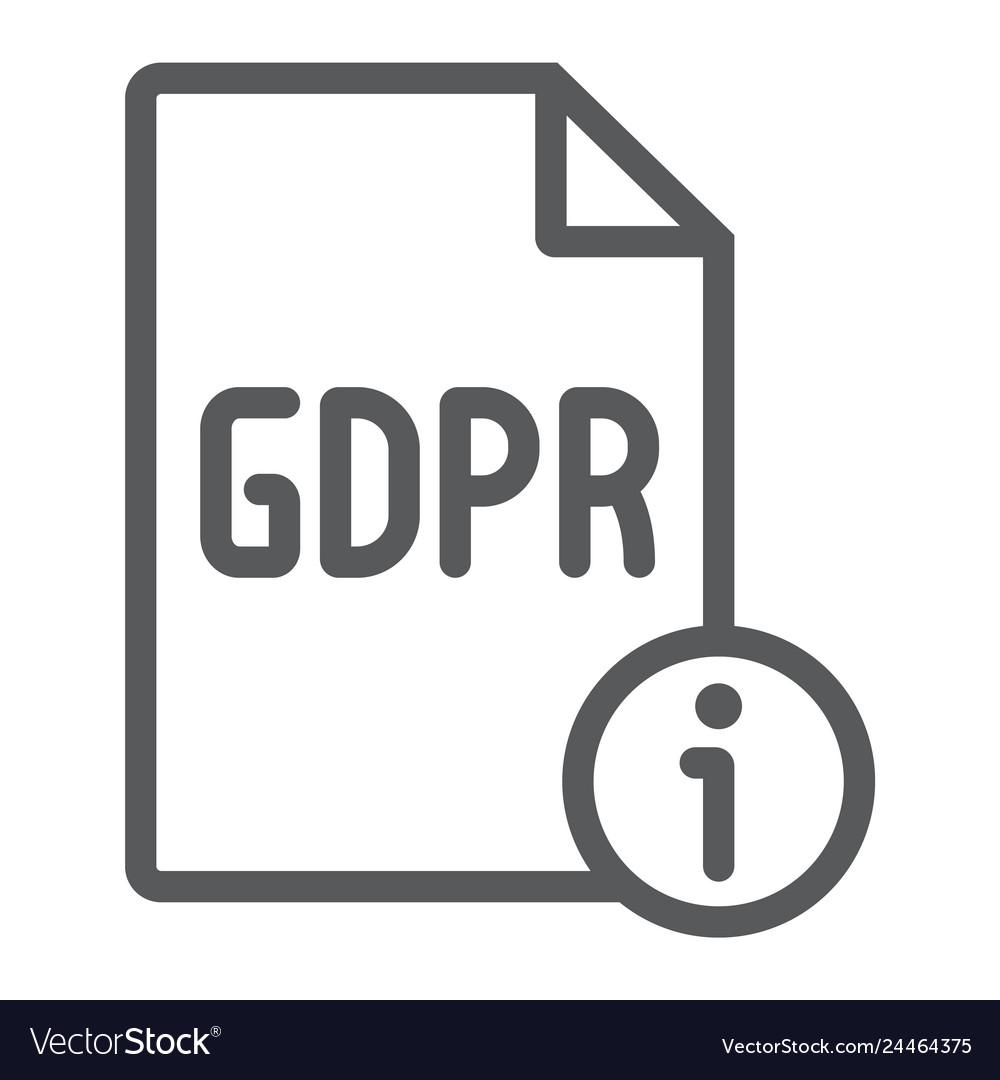 Gdpr info line icon personal and privacy