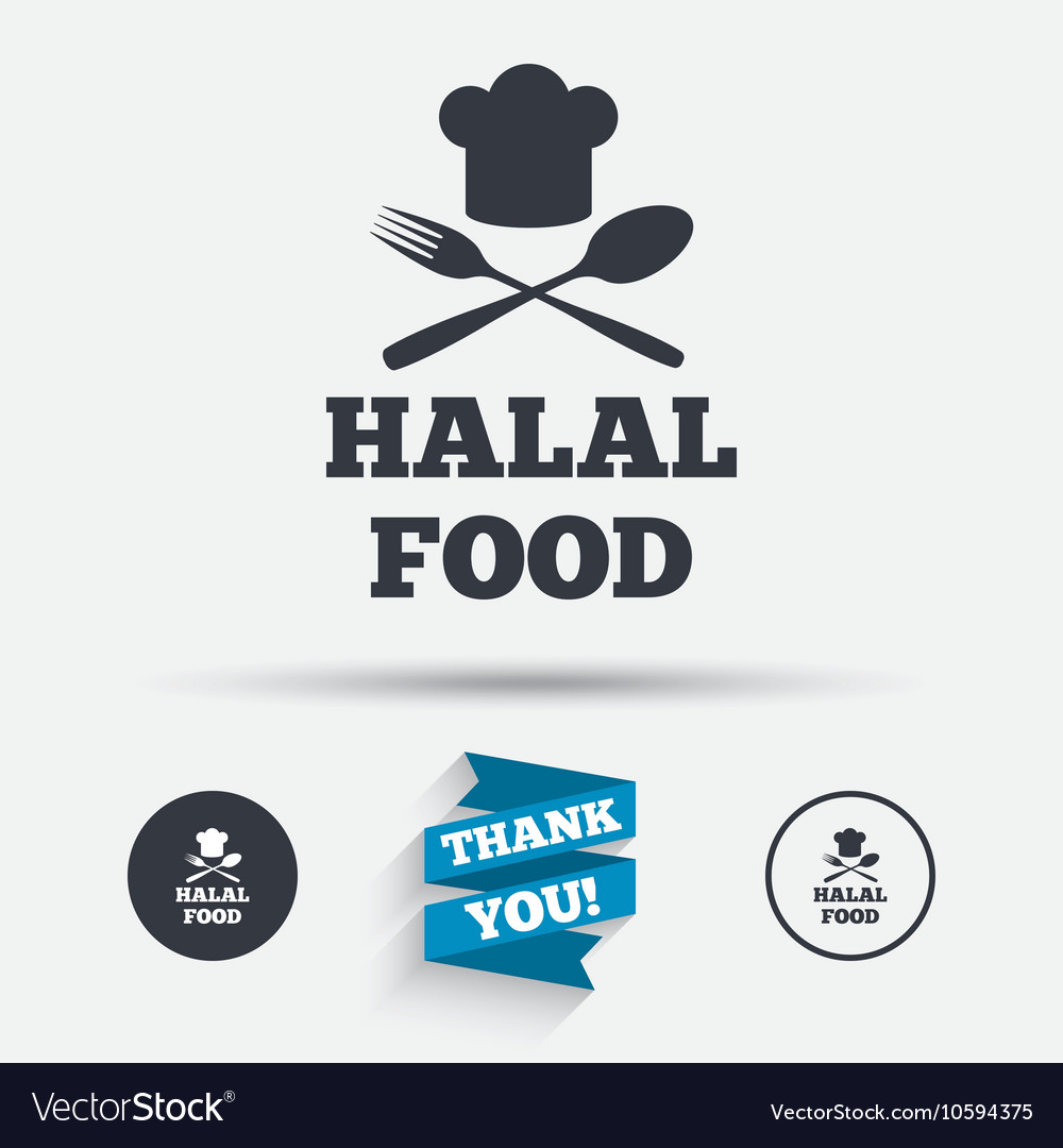 Halal food product sign icon natur