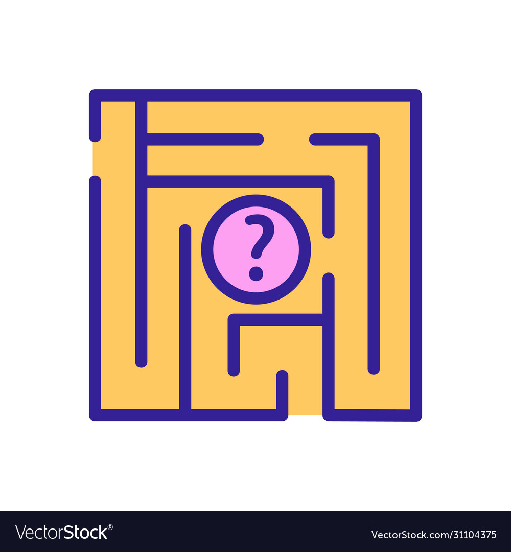 Maze question icon outline Royalty Free Vector Image