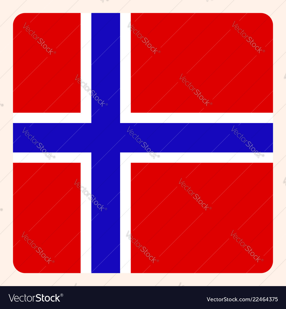 Norway square flag button social media Royalty Free Vector