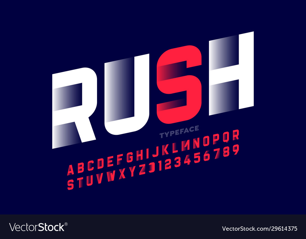 Speed style font design alphabet letters and Vector Image