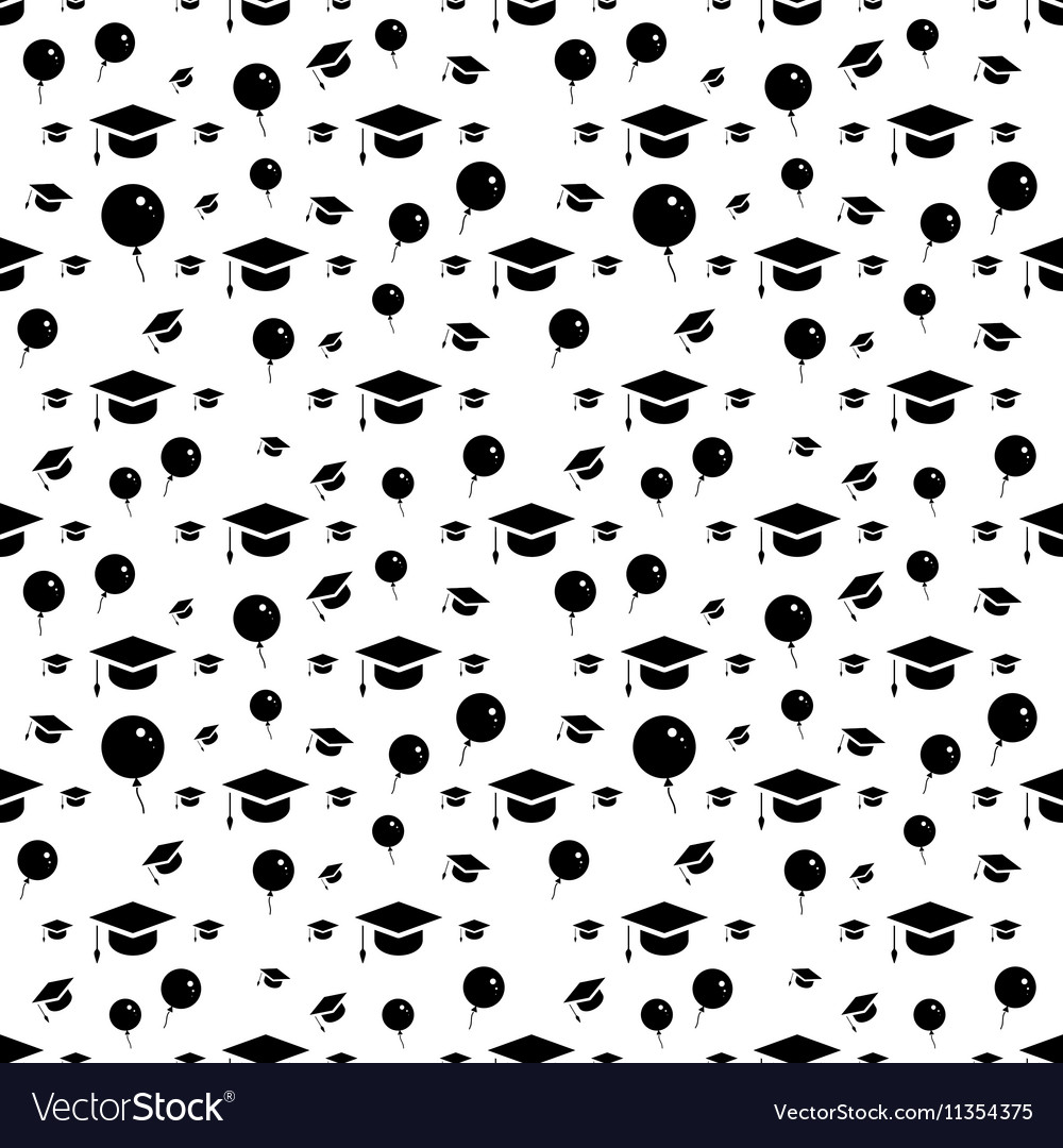 Student cap graduation hat icon seamless pattern