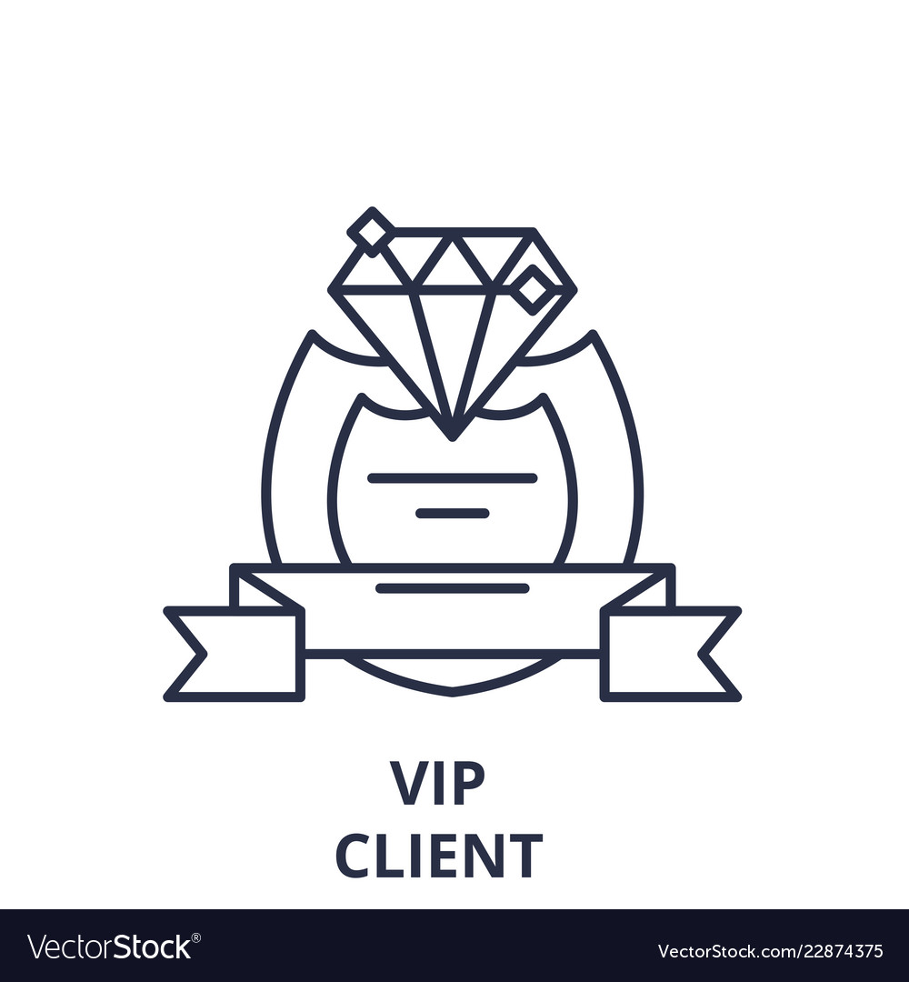 Vip client line icon concept