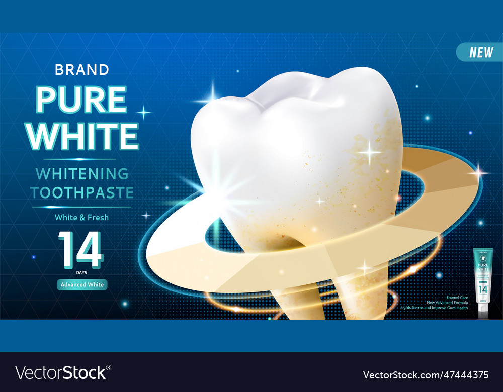 Whitening toothpaste ads Royalty Free Vector Image