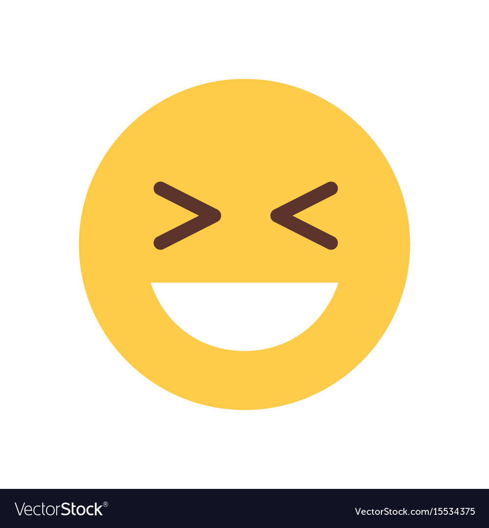 Yellow smiling cartoon face laughing emoji people Vector Image