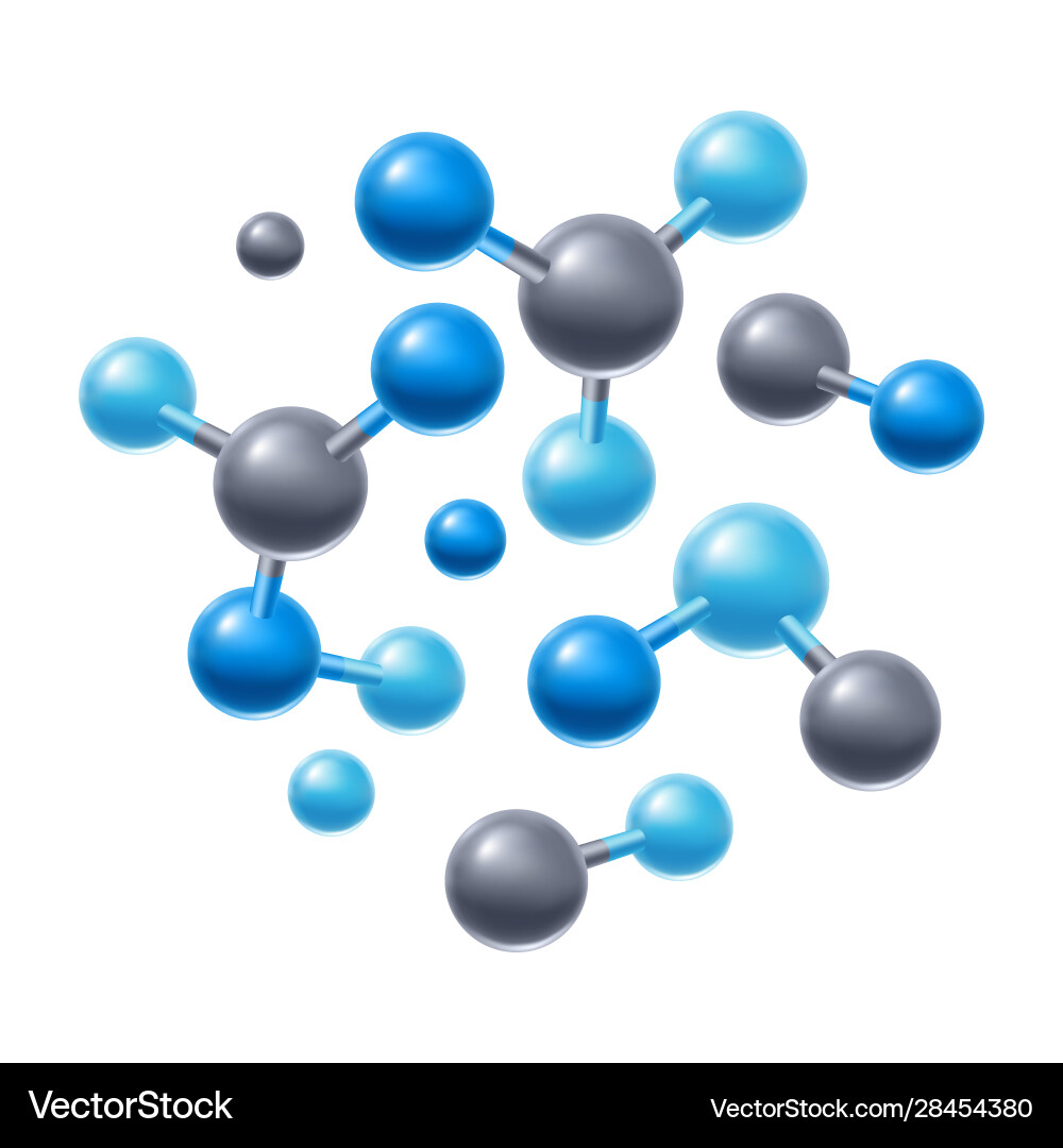 Background with abstract molecules or atoms Vector Image