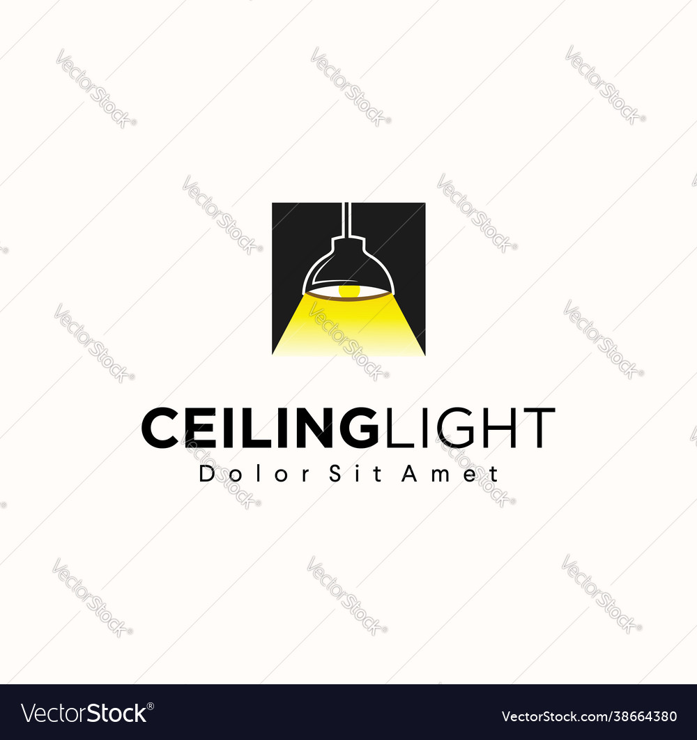 Ceiling lamp logo in modern design icon