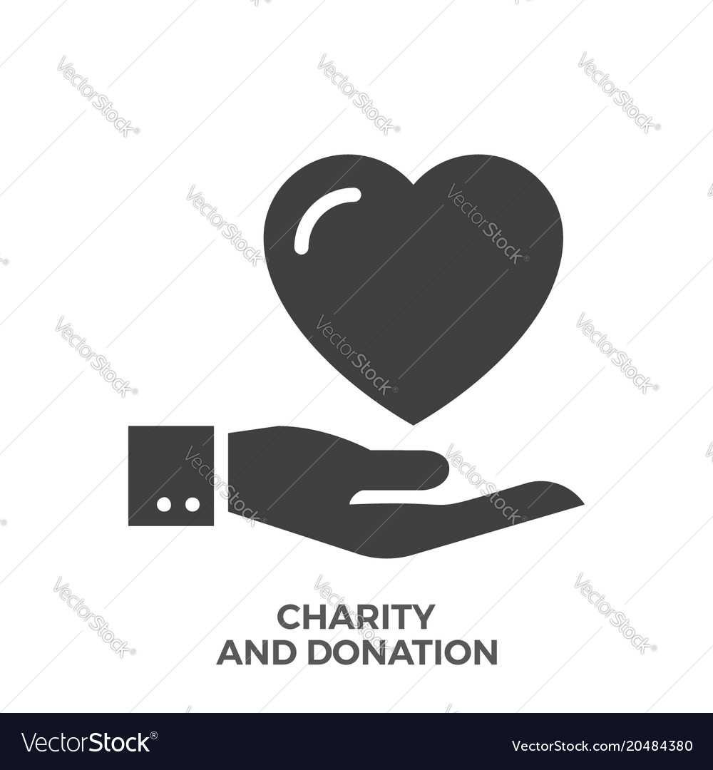 Charity und Spende Glyph-Symbol