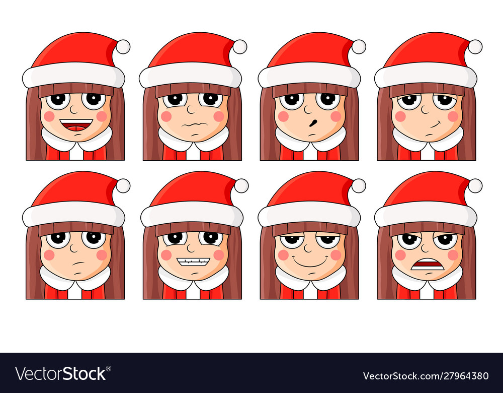 Christmas sticker set new year and xmas cute