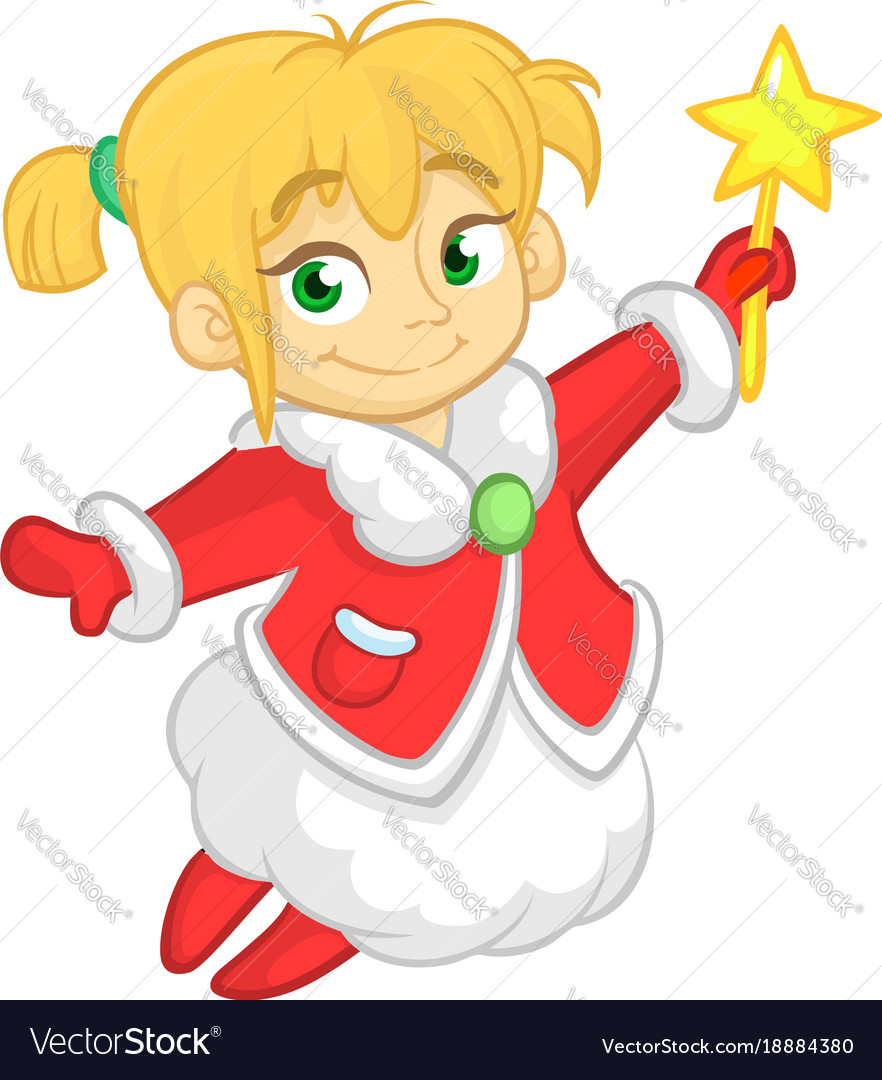 Cute cartoon christmas angel character