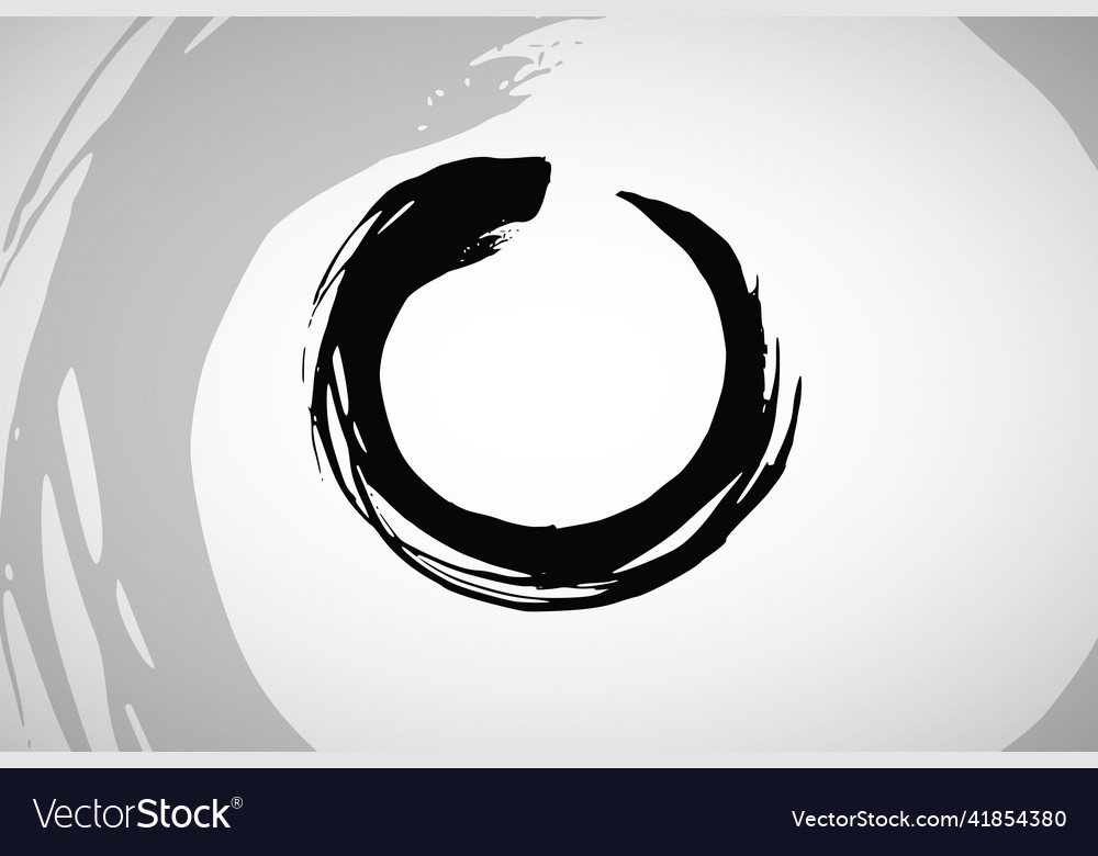 Enso zen circle brush stroke logo design Vector Image