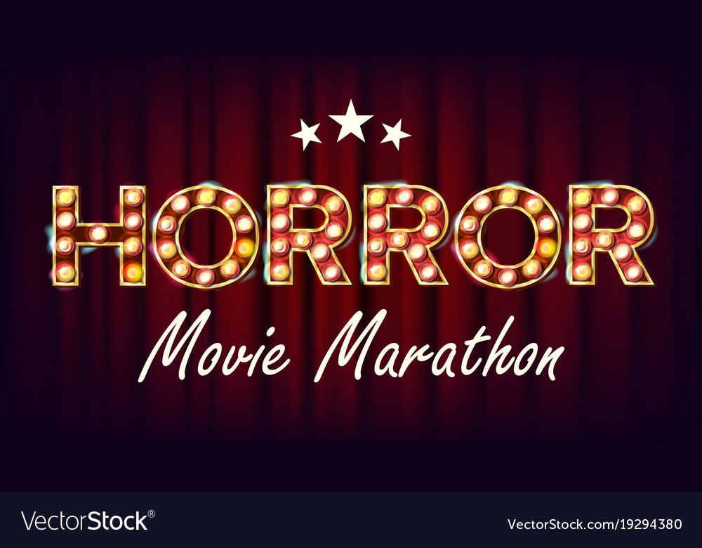 Horror Movie Marathon Background Cinema Royalty Free Vector