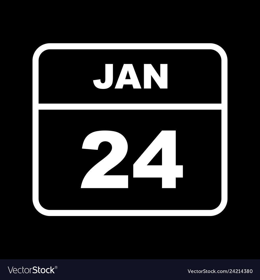 January 24th date on a single day calendar Vector Image