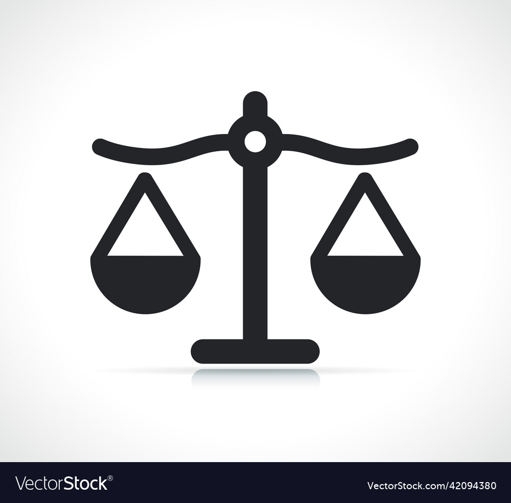 Justice or weight scales icon Royalty Free Vector Image