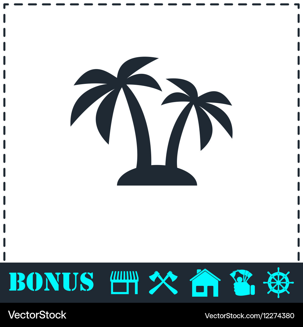 Palms icon flat Royalty Free Vector Image - VectorStock