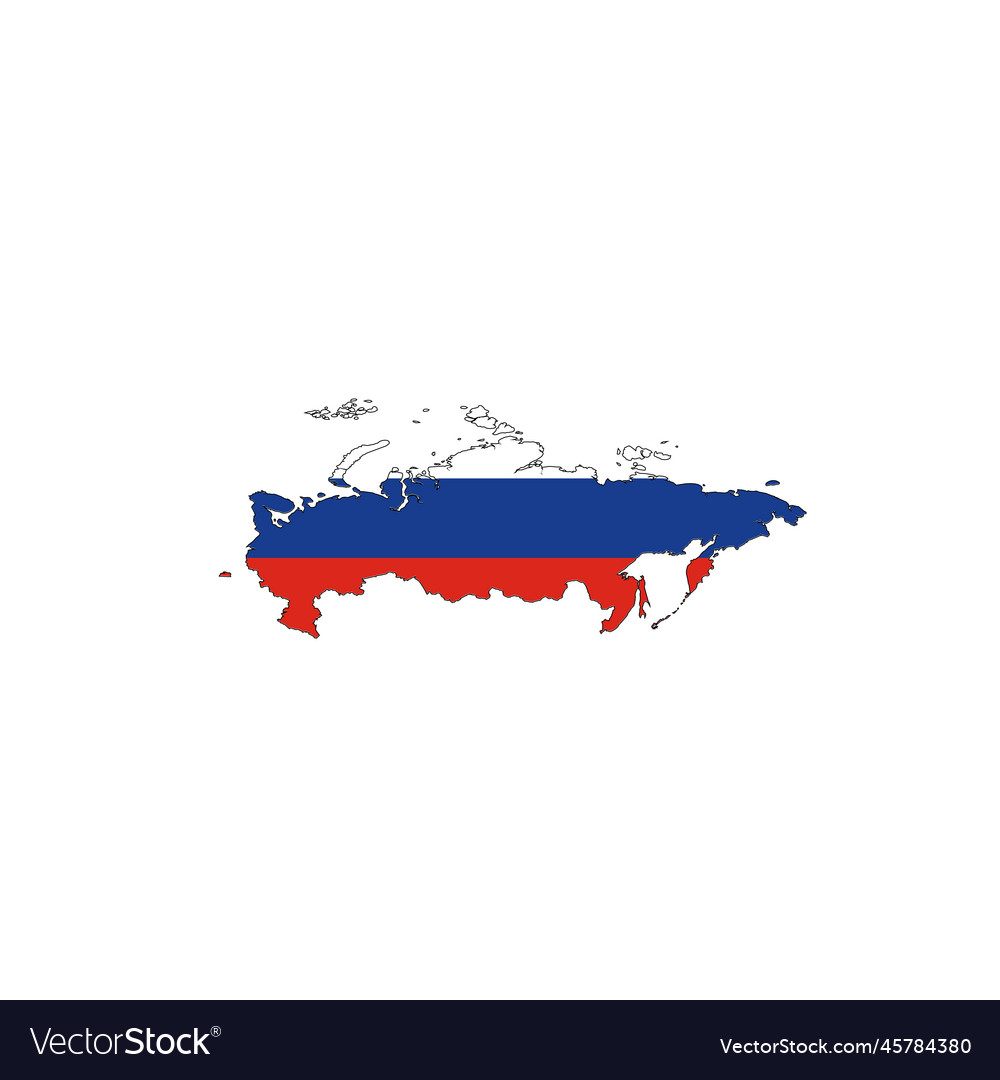 Russia National Flag Map Design, Illustration Of Russia Country