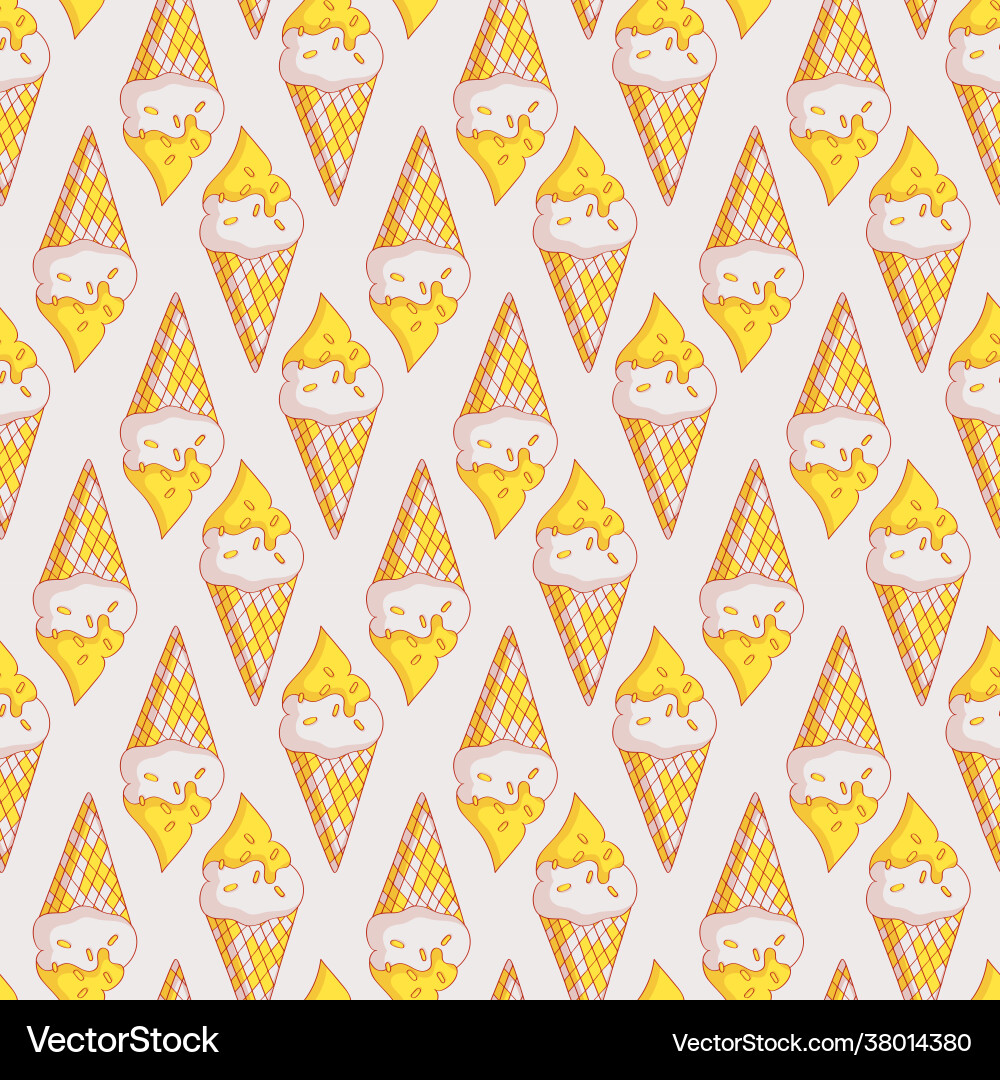Seamless pattern with ice cream Royalty Free Vector Image