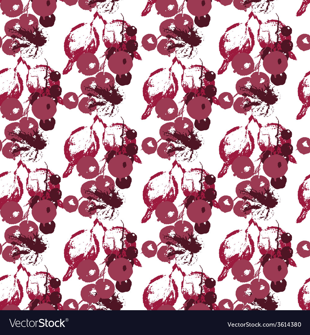 Seamless pattern with red berries