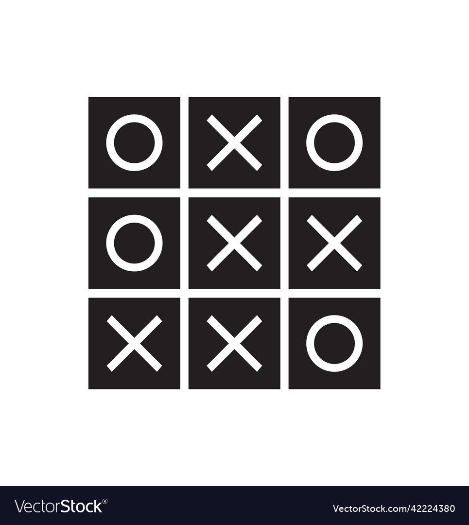 Tic tac toe game icon black color flat style Vector Image