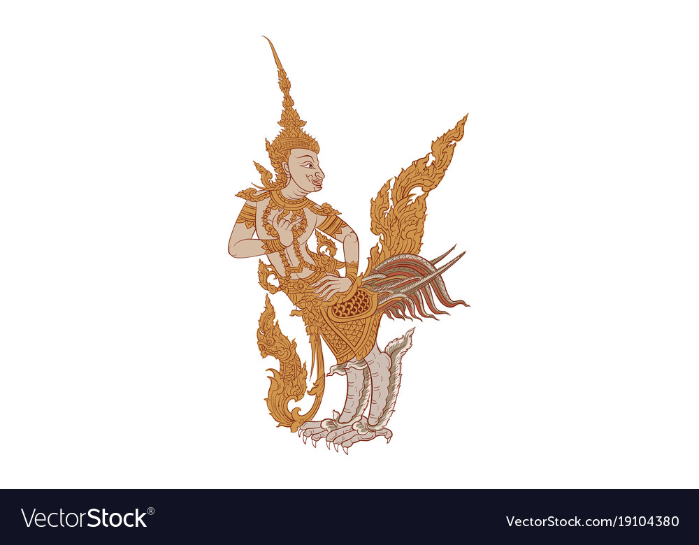 Thai traditional painting Royalty Free Vector Image