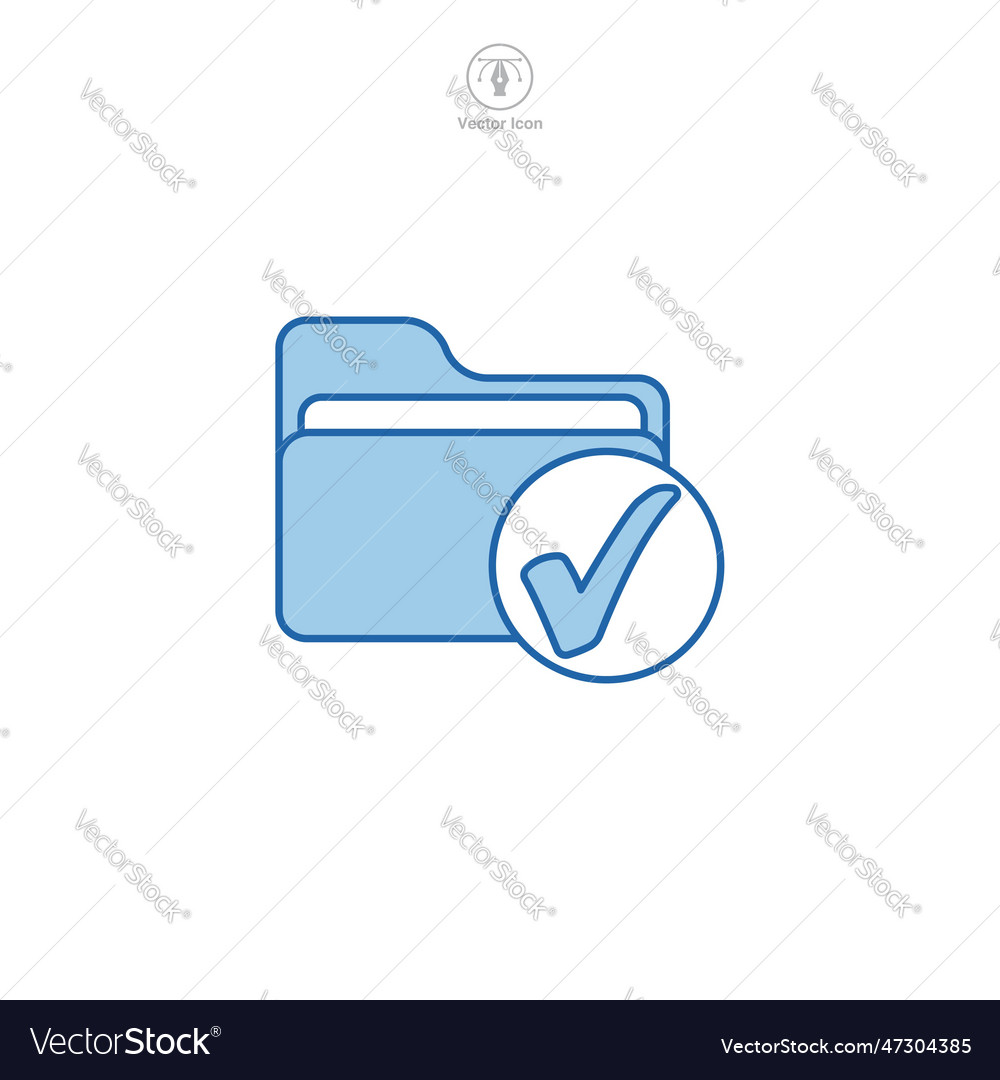 Approved folder icon symbol template for graphic