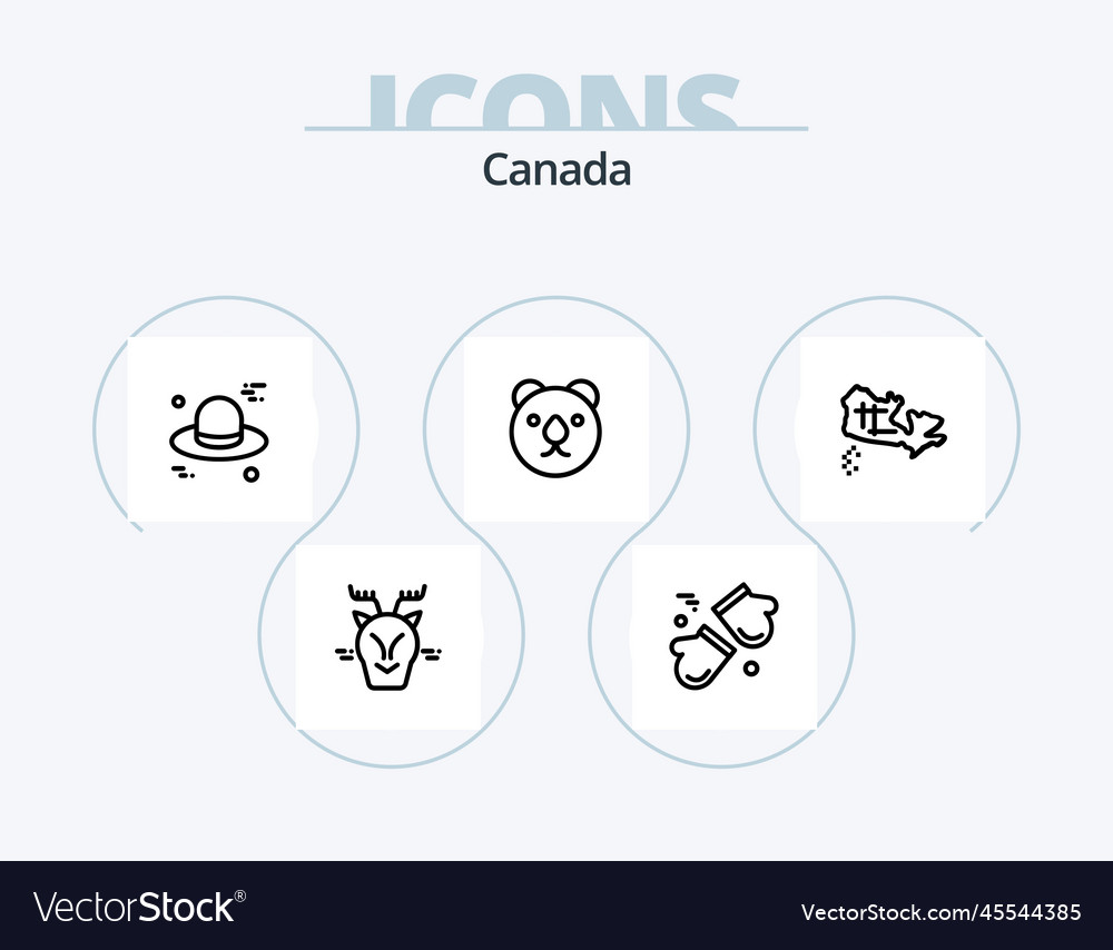 Canada line icon pack 5 design leaf