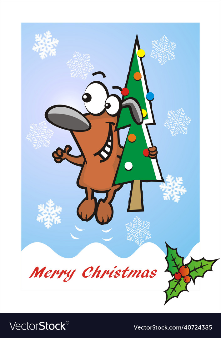 Dog christmas postcard