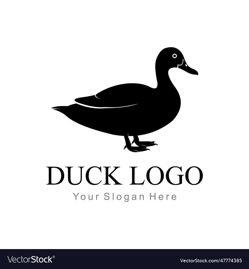 Duck flat style logo Royalty Free Vector Image