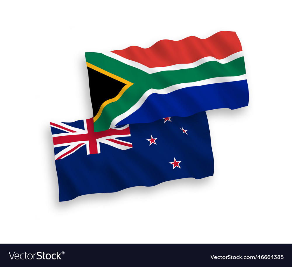 Flags of new zealand and republic south africa