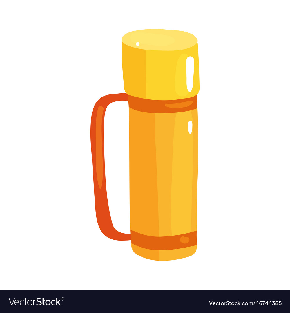 Flat thermal mug vector image Flat thermal mug