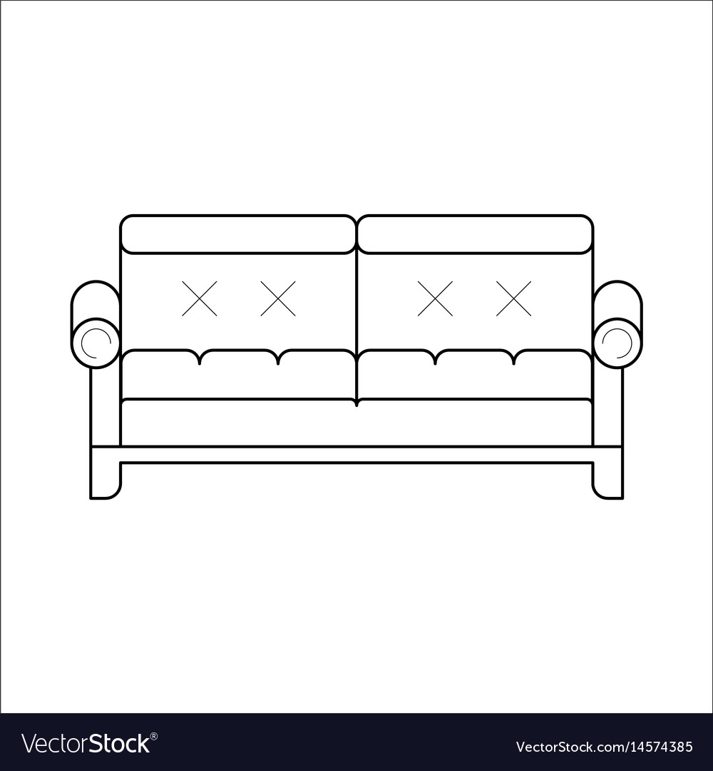 Green sofa classic cozy couch Royalty Free Vector Image