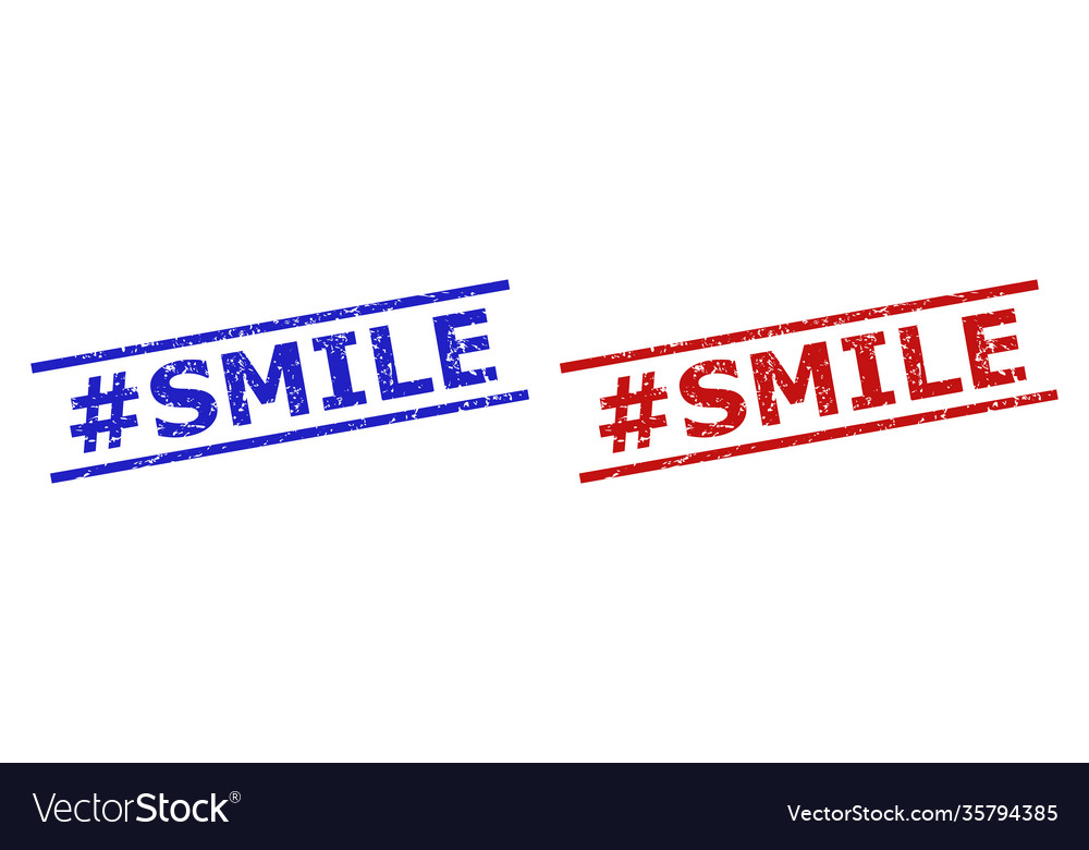 Hashtag smile watermarks with rubber style