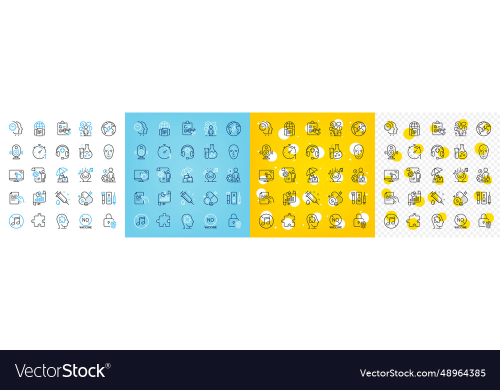 Icons set of medical syringe inspect