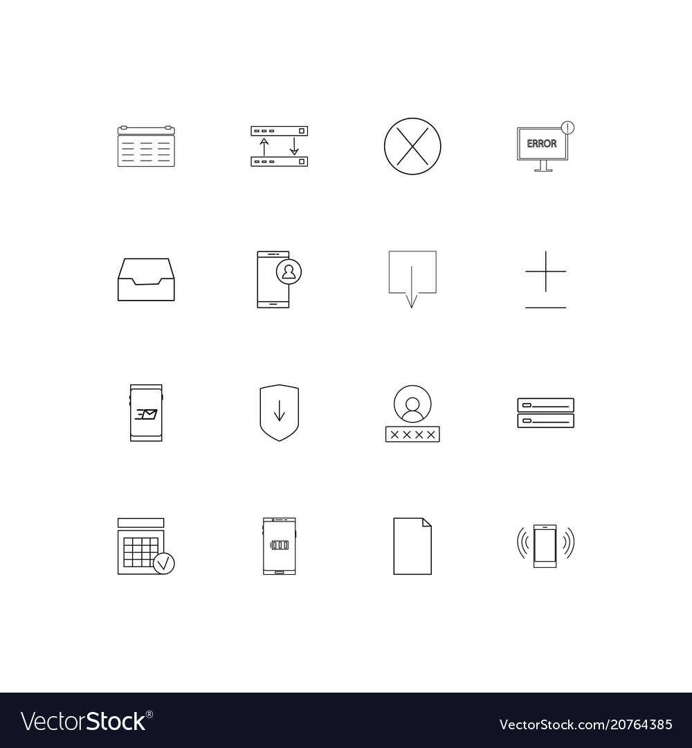 Internet technologies linear thin icons set