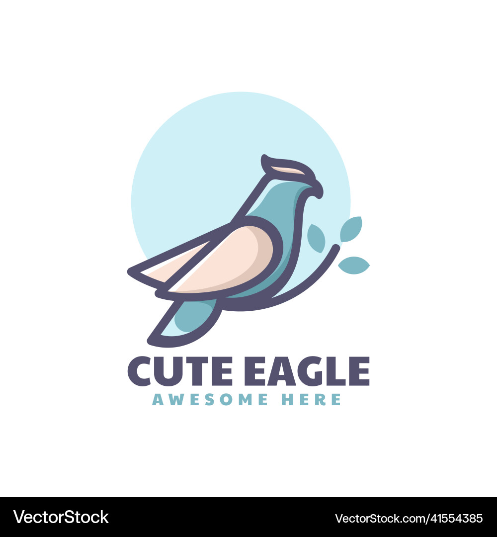 Logo eagle simple mascot style Royalty Free Vector Image