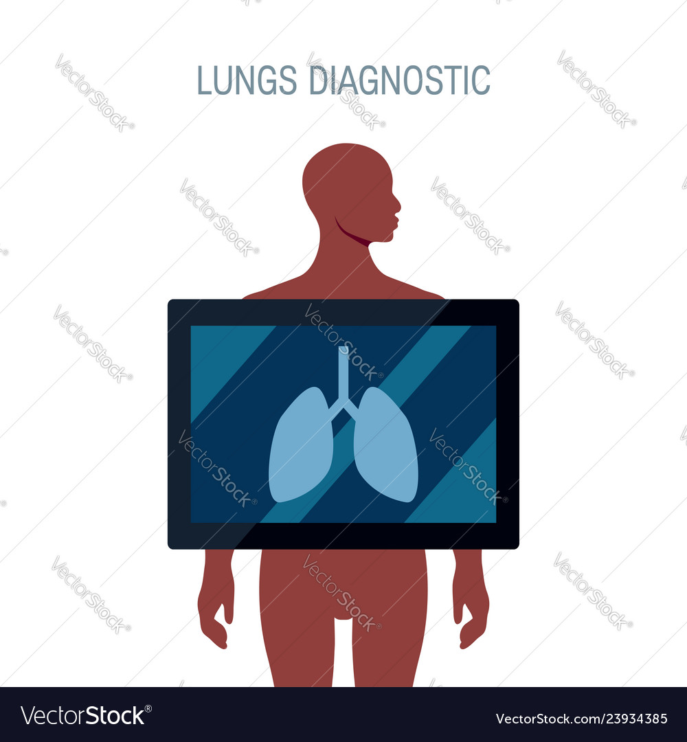 Lungs diagnostic design in flat style