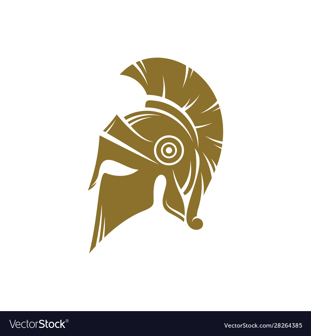 Spartan logo design template helmet