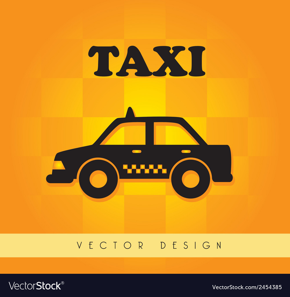 Taxi label over orange background