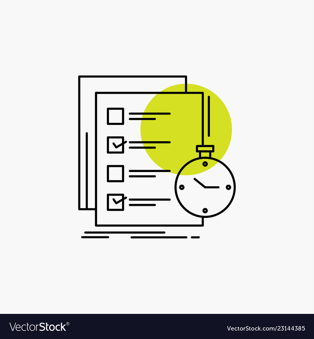 Todo task list check time line icon vector image Todo task list check time line icon