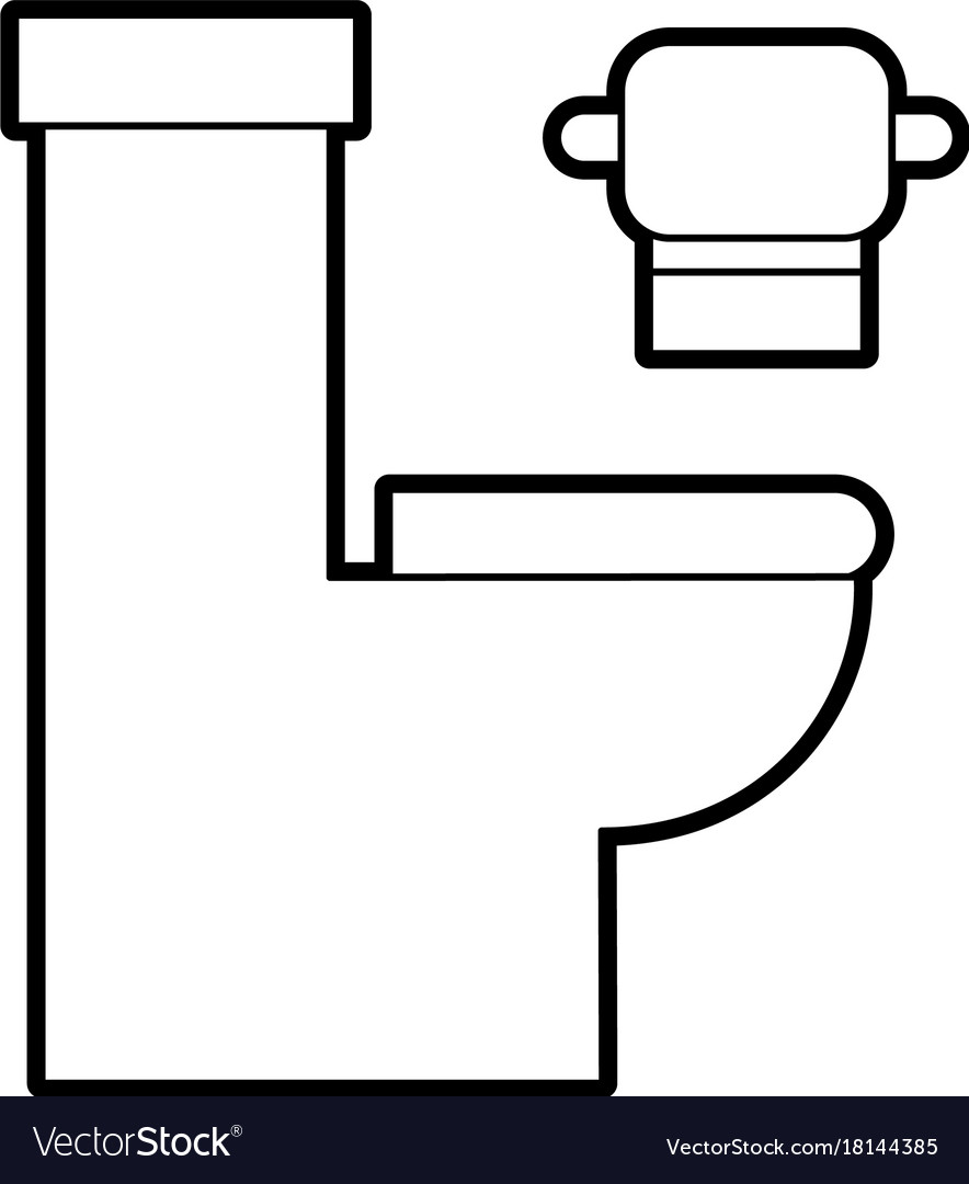 Toilet bowl with paper hygienic equipment bath Vector Image