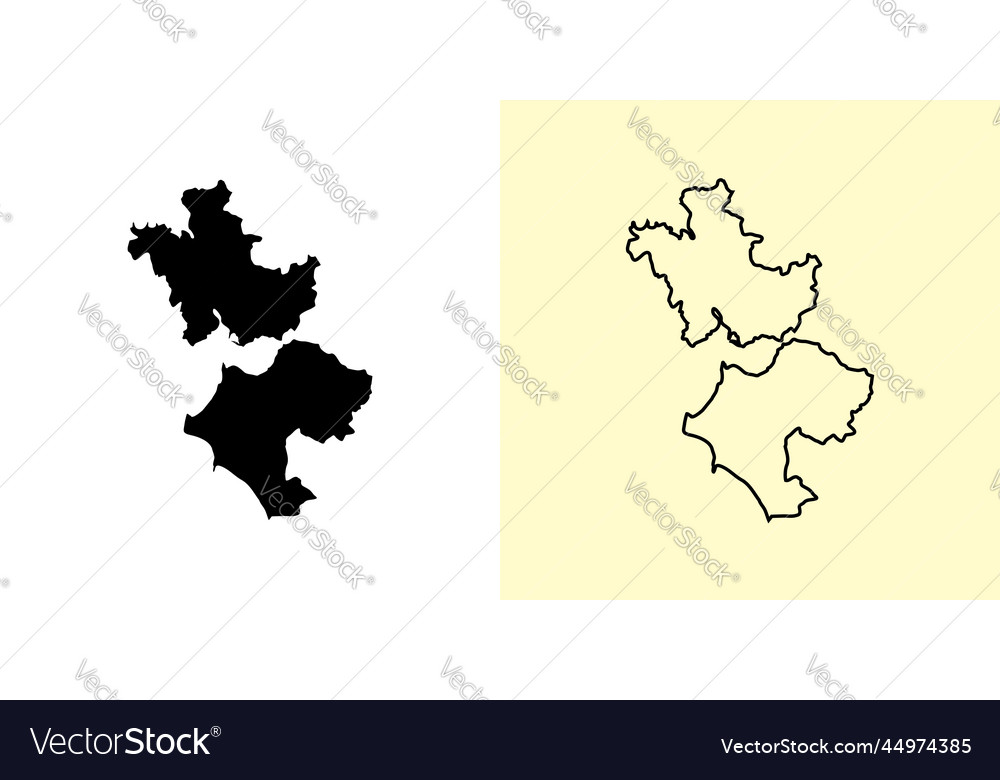 West greece map greece europe filled and outline Vector Image