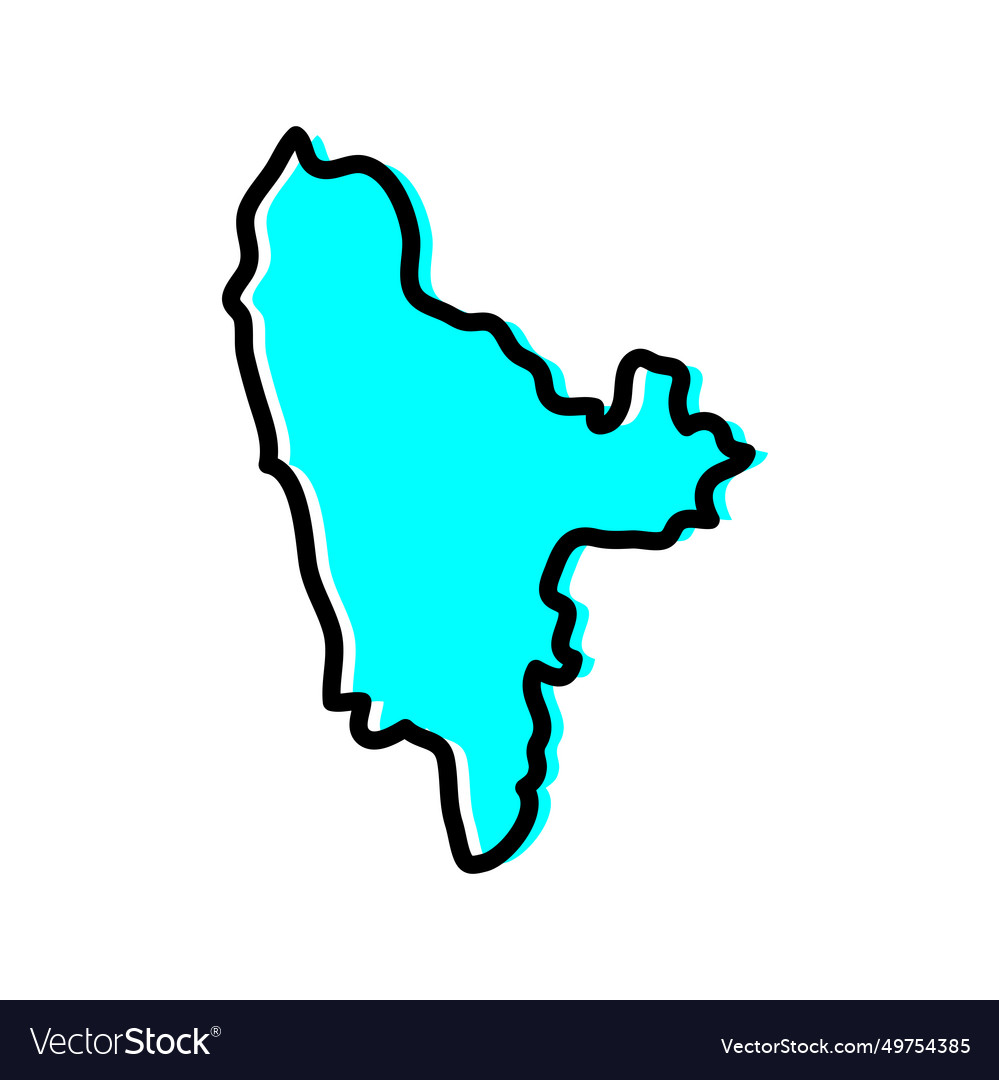 Western north region of ghana map graphic Vector Image