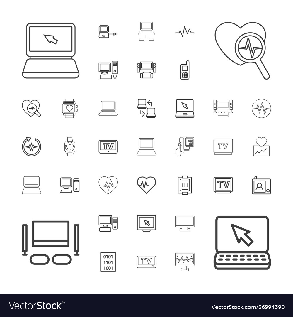 37 monitor icons Royalty Free Vector Image - VectorStock