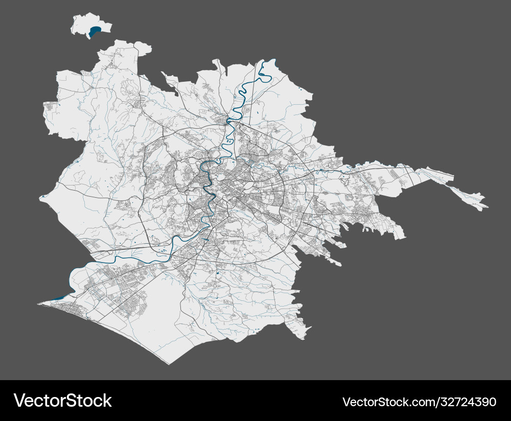 City rome map detailed poster Royalty Free Vector Image