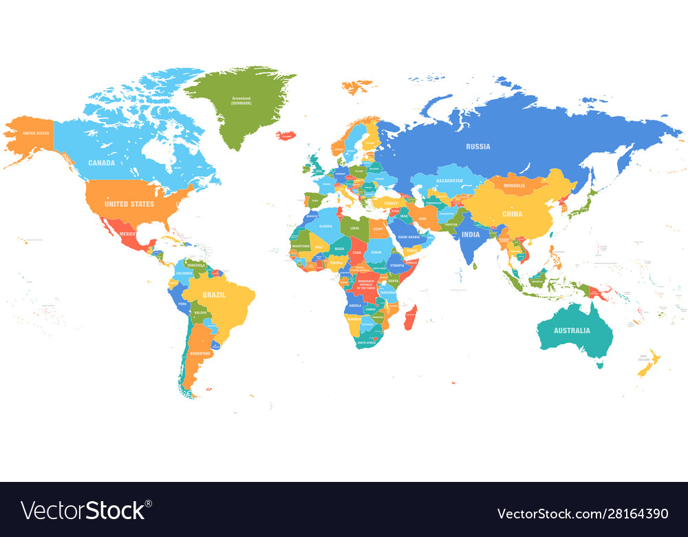Colored Map Of The World Kaleb Watson