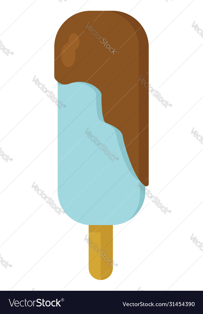 Ice Cream With Chocolate On White Background Vector Image