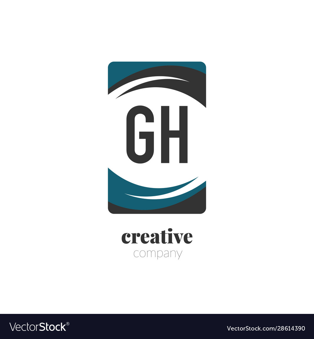 Initial letter gh creative abstract logo template