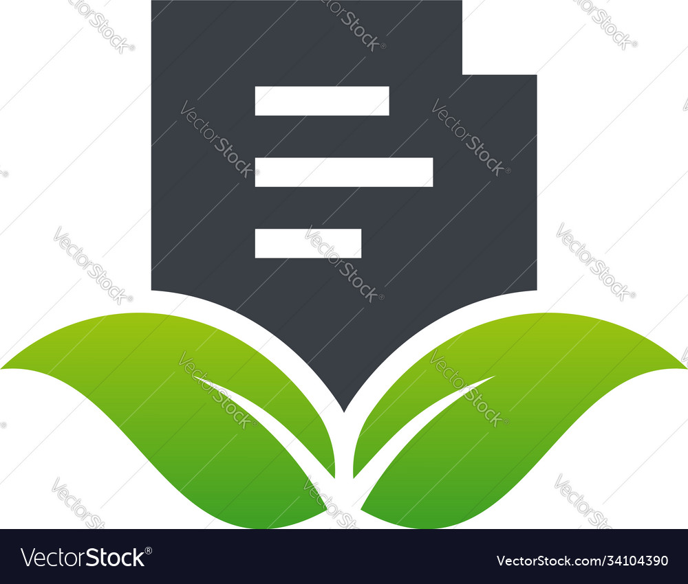 Leaf document logo designs concept nature data