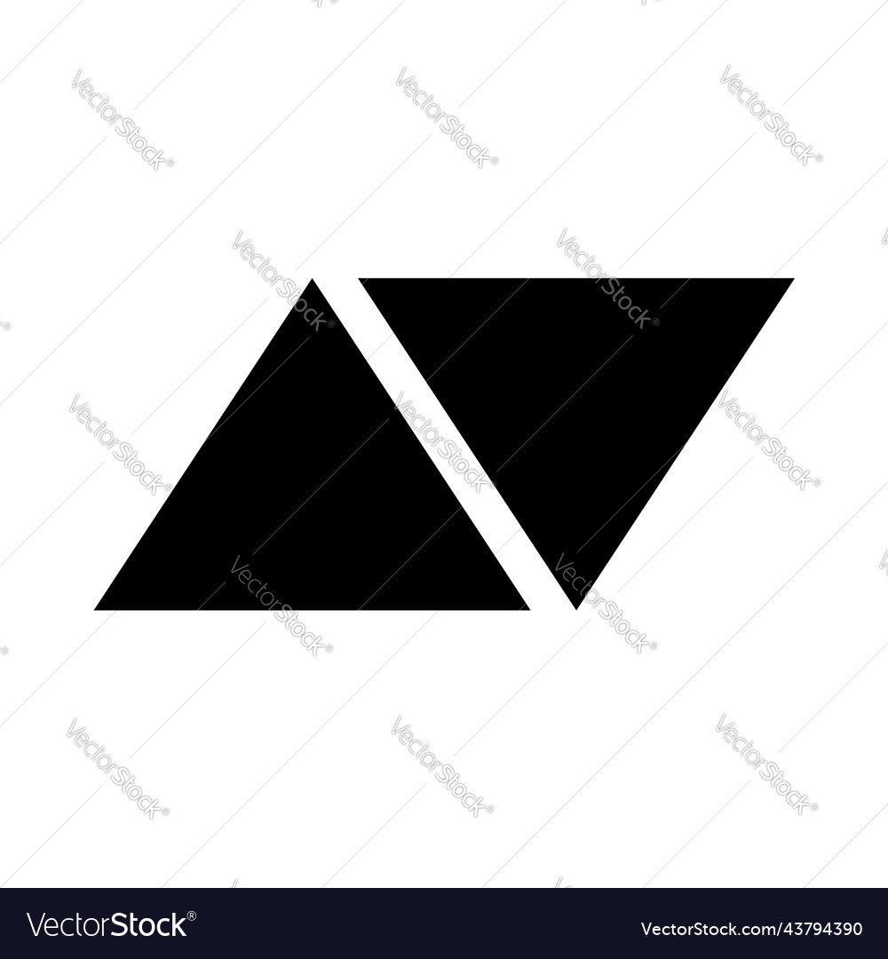 Set of three triangle geometric figures icons