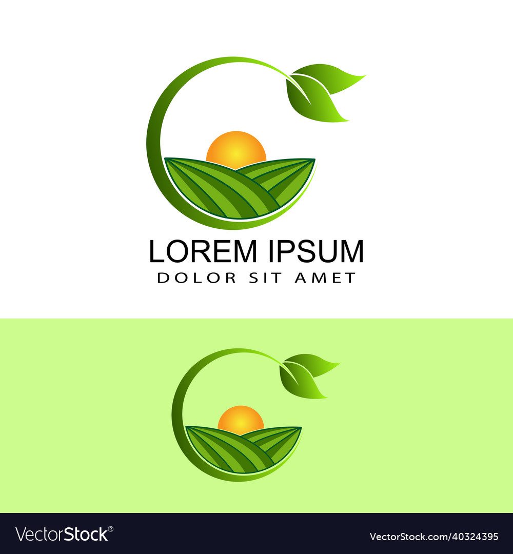 Agriculture nature farm logo template design